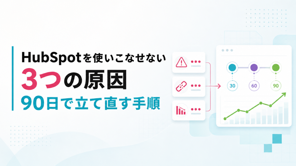 HubSpotを使いこなせない3つの原因｜90日で立て直す手順