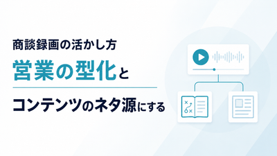 商談録画の活かし方｜営業の型化とコンテンツのネタ源にする
